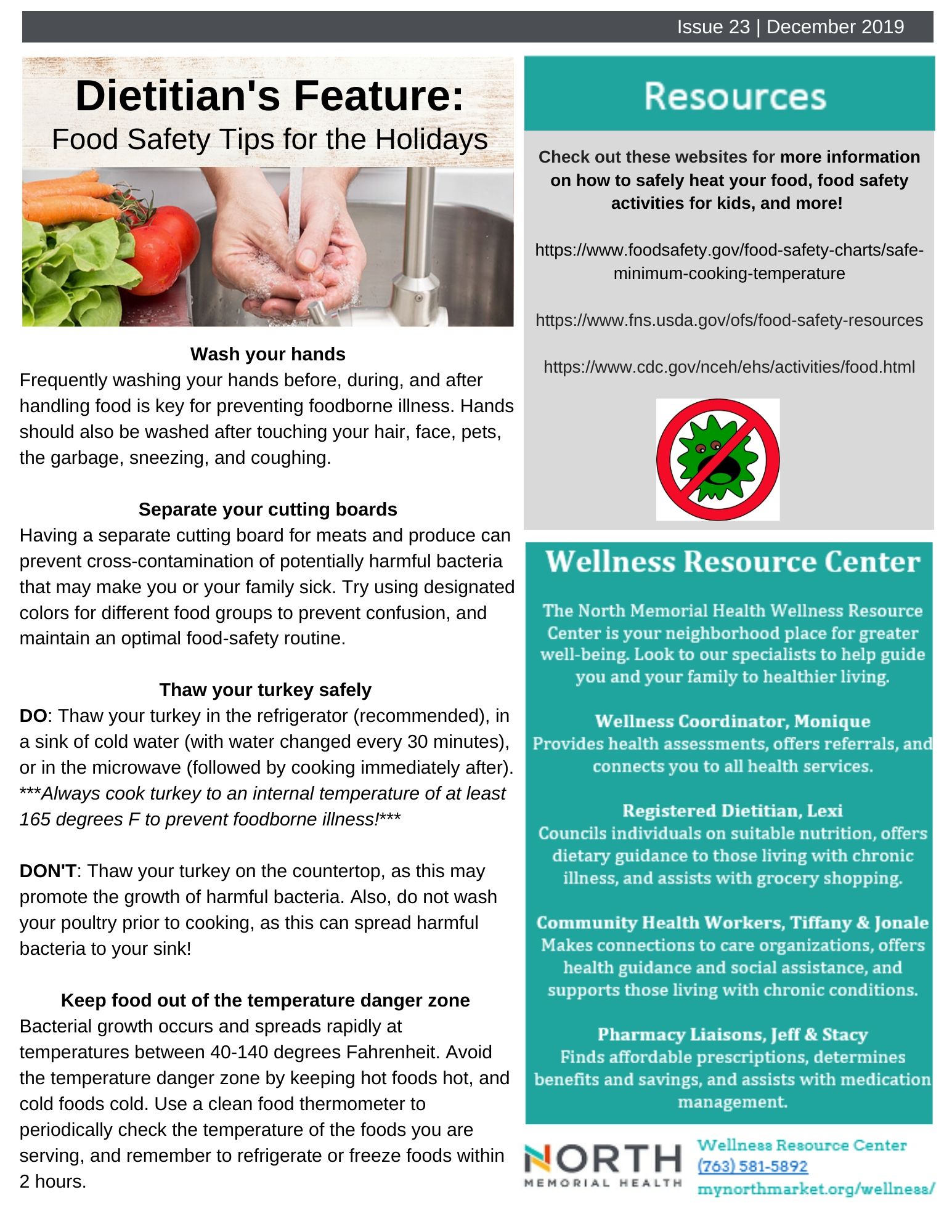 CDC and Food Safety Newsletters